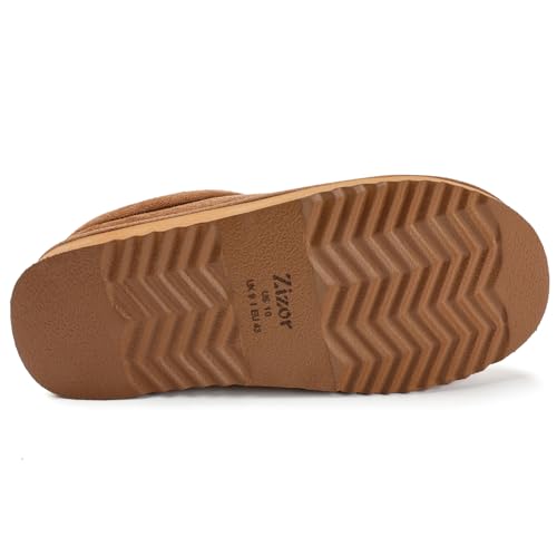 Zizor Men's Suede House Shoes Slippers Indoor Outdoor with Fur3