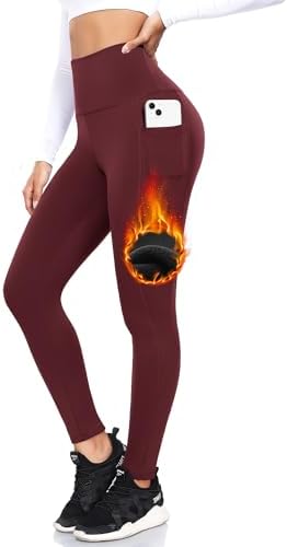 ACTINPUT Thermo Leggings Damen Gefütterte Thermoleggings High Waist Thermohose Winter Warme Sportleggins Lang Blickdicht Strumpfhosen Laufhose Sporthose mit Taschen