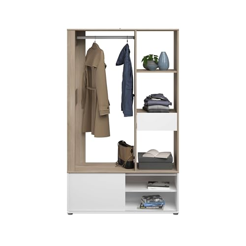 Miroytengo Recibidor Woody Color Roble y Blanco Entrada recibidor Mueble Auxiliar Varias Opciones almacenaje 183x110x40 cm - imagen 2