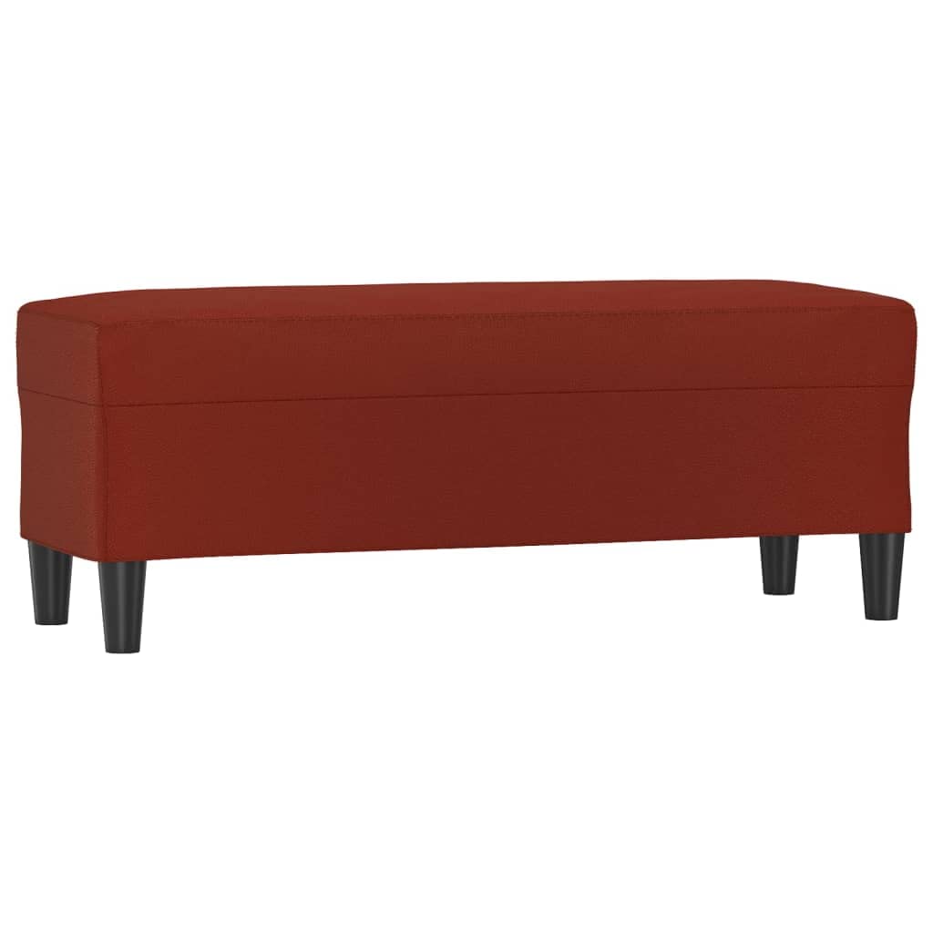 Banc rembourré en cuir synthétique bordeaux pour ne plus manquer d'assises