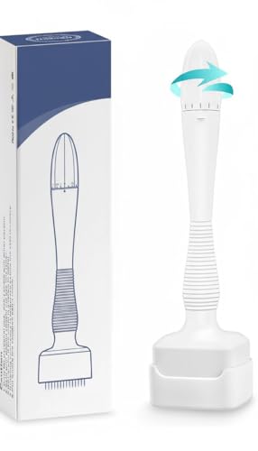 Adjustable 140 Pin Derma Stamp Microneedling Tool (03mm) Manual Micro Needle Skin Care Tool for Facial Exfoliation & Skin Renewal Cosmetic Home Use