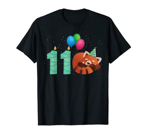 Red Panda 11 cumpleaños divertido rojo pandas animal amante gráfico Camiseta
