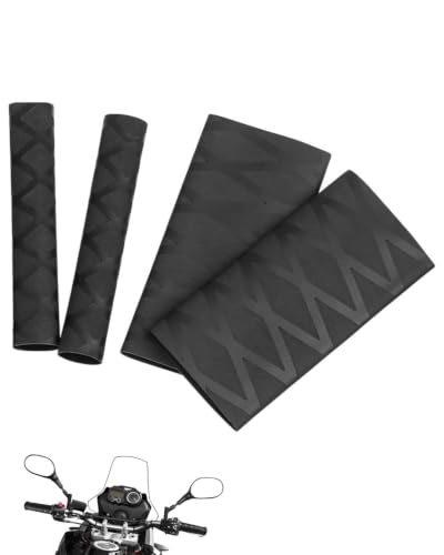 ZAMXHUG 2 Pares Cubiertas de Agarre para Motocicleta, Cubierta Termocontraíble Universal para Puños Originales y Controles Calefactados, Resistente al Desgaste y Antideslizante