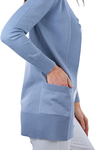 Image of ToBeInStyle Women's Long Sleeve Rib Banded Open Sweater Cardigan