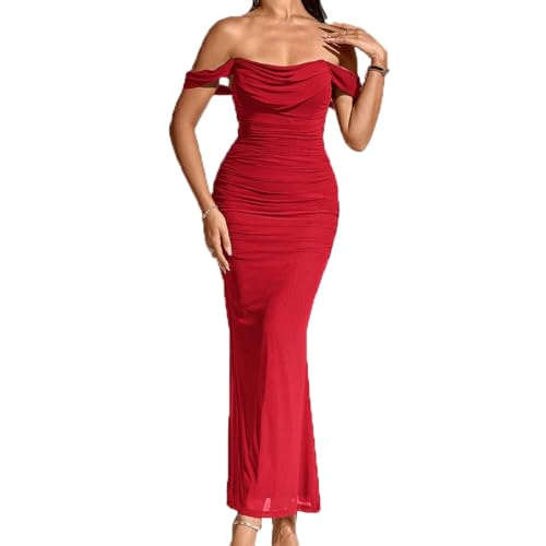 Robe de soirée plissée ajustée avec coupe cintrée
