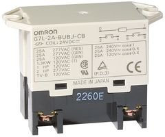 OMRON Industrial Automation G7L-2A-BUB-J-CB-DC24 Power Relay, DPST-NO, 24VDC, 25A Bracket