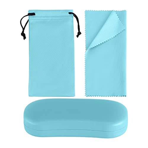 Image of Noble Hard Shell Glasses Case - Protective Eyeglass Case for Glasses with Microfiber Cleaning Cloth and Pouch