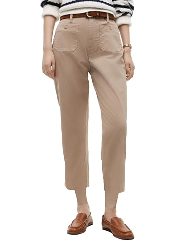 Image of Tommy Hilfiger Women's Twill Straight Chino Pants with Stretch Mid Rise Ankle Pants