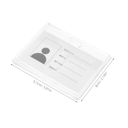 15 Fundas transparentes horizontales para tarjetas de identificación de plástico resistente 2