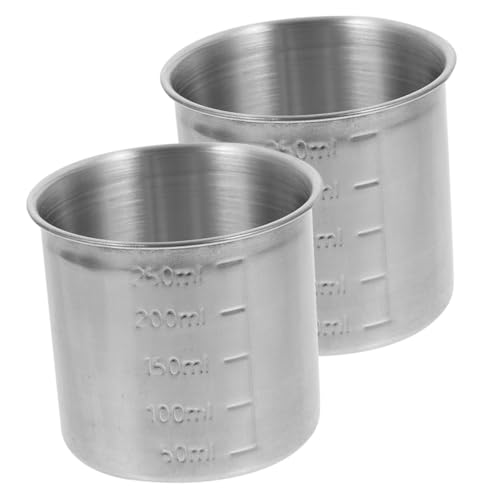 POPETPOP 2個 ステンレス製計量カップ 米 粉用軽量カップ 刻付き 多機能キッチン用計量器 軽量で持ちやすくベーキングや調理に