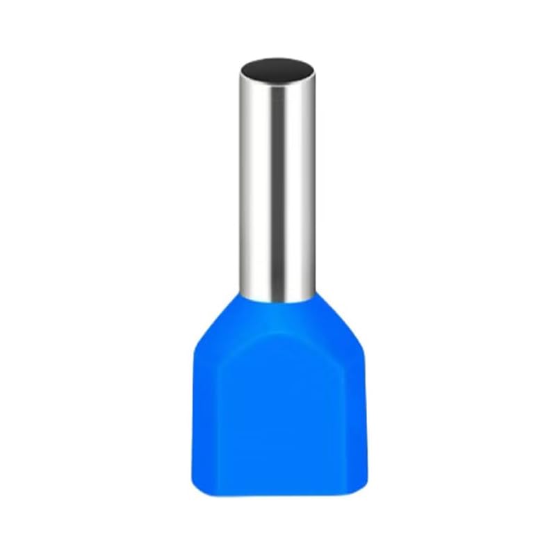 JOYELEC 200 pieces TE1508 wire end ferrules 1.5 mm², blue needle-shaped, partially insulated connection terminal, cable end ferrules for wire connection, tin-plated copper