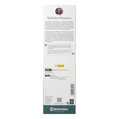 Image of Escoda Signature Series Artist Watercolor Brush Set, Nicholas Simmons Set #1, Barroco Synthetic Gold Toray, Size (Round(8, 12, 20