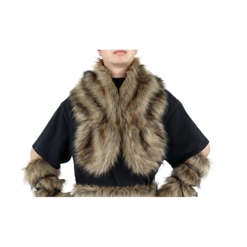 Châle en fausse fourrure viking et col médiéval chaud pour costume adulte