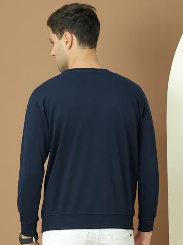 Image of Mack Jonney Fleece Regular Fit Solid Round Neck Sweatshirt for Men-MACK639877