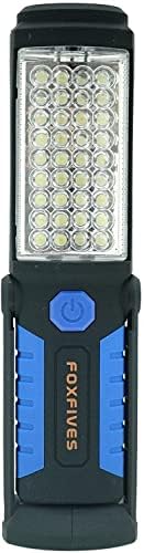 Rechargeable Inspection Lamp 36+5 LED Torch Camping Light Hands-Free Work Light Flashlight Magnet Base and Hanging Hook for Home, Auto Repair, Outdoor Camping Hiking Garage Emergencies Use (Blue)