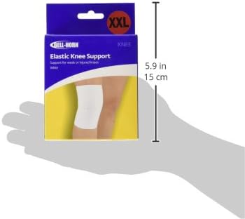 Bell-Horn Elastic Knee Support/Compression Sleeve, White, XX-Large