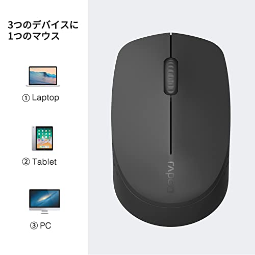 Rapoo Bluetooth 2.4G Wireless Mouse, 2 Bluetooth Channels With 1 Usb Receiver Noiseless Mouse, Connect Up To 3 Devices, Portable Computer Mice For Pc, Tablet, Laptop-Black #TOP1