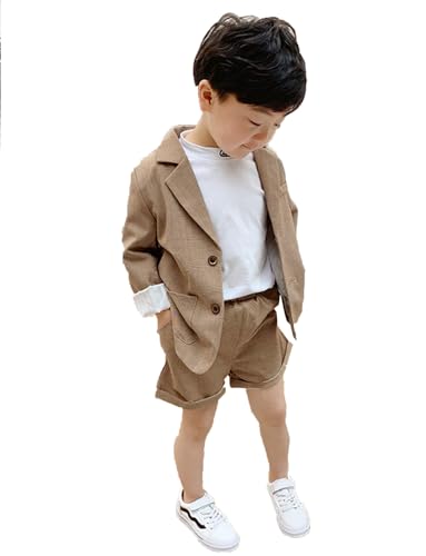 Costume pied-de-poule garçon 2 pièces pour les mariages et grandes fêtes de famille