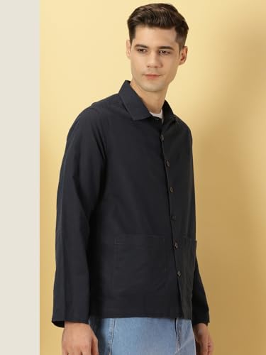 Image of Thomas Scott Men's | Solid | Full Sleeve | Regular Fit | 100% Cotton | Double Pocket | Spread Collar | Casual Shirt