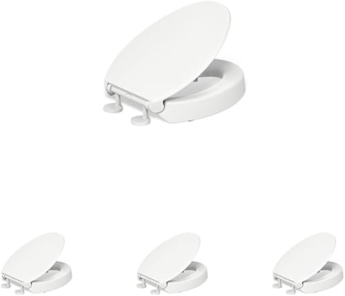 Miniatura 17 de KOHLER 25876-0 Hyten Asiento de inodoro redondo de cierre suave elevado de 3 pulgadas de altura, asiento contorneado con parachoques apretados