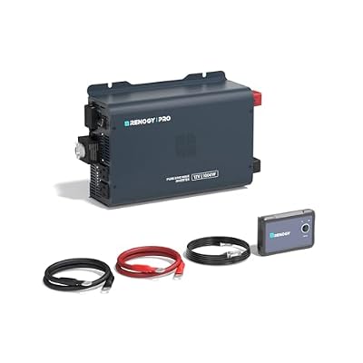 Renogy Pro 1000W Pure Sine Wave Inverter 12V to 120V, 92% High-Efficiency Low Idle Power Inverter with Bluetooth, AC Outlet, Remote Control & 45° Terminals for RV, Solar, Off-Grid, Cabin