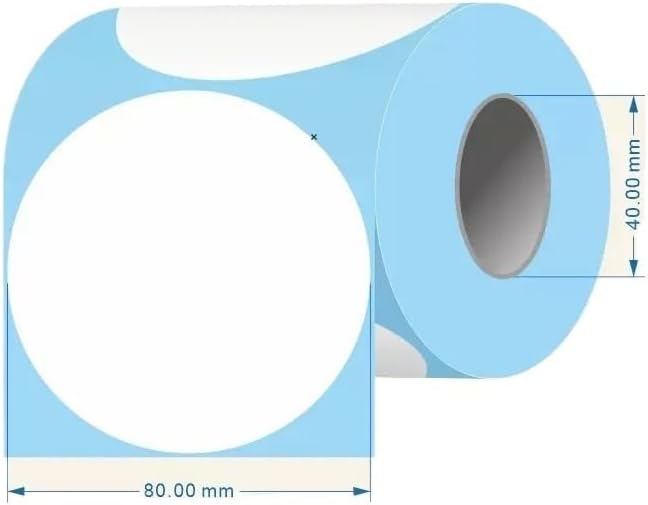 10mm 20 25 30 35 40 45 55 60 65 70 75 80 85 90 95 100mm Diameter Round Blank White Thermal Paper Label SKU Barcode(60mm 500pc 1 Rows)