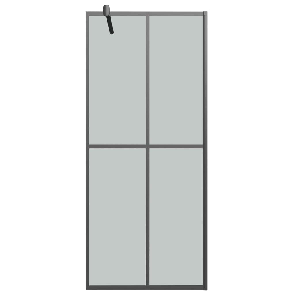 Kabina prysznicowa z drążkiem podporowym i regulowaną ramą aluminiową z ciemnego szkła bezpiecznego 5 mm do nowoczesnego prysznica Walk-in 90 x 195 cm
