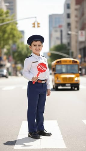 Image of Community Helper Uniform Costume for Kids | Role Play pilot, Traffic police, Navy Fancy Dress for School Functions & Theme Parties