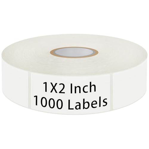1000枚の空白の取り外し可能な冷凍庫ラベル、日付ラベル1x2インチの食品保存ステッカー、耐水性、耐油性、お手入れ簡単、残留物を残さない、キッチン、レストラン、市場、食品容器、瓶用