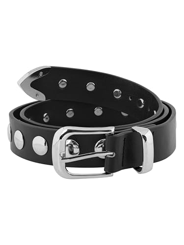 Sacina Gothic Black PU Faux Leather Belt, Y2k Emo Punk Belt, Goth Accessories, Punk Accessories