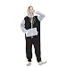 Laahoem Unisex Adult Pajamas Hooded Men Women Jumpsuit Zip Sportwear Black Light Gray Gray Hat M