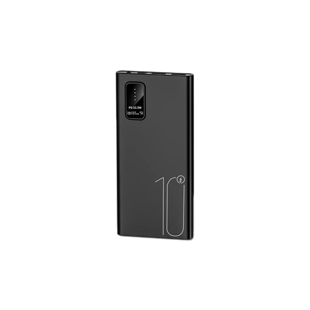 10000 MAh Dwukierunkowy superszybki power bank o dużej pojemności Lekki przenośny power bank z szybkim ładowaniem (Color : Black)