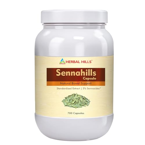 Herbal Hills Senna Capsules, (700 Capsules Pack) | Supports Natural Laxative & Bowel Cleanse | Senna Supplement For Constipation & Digestive Relief | With Cassia Angustifolia Leaf Pack of 2
