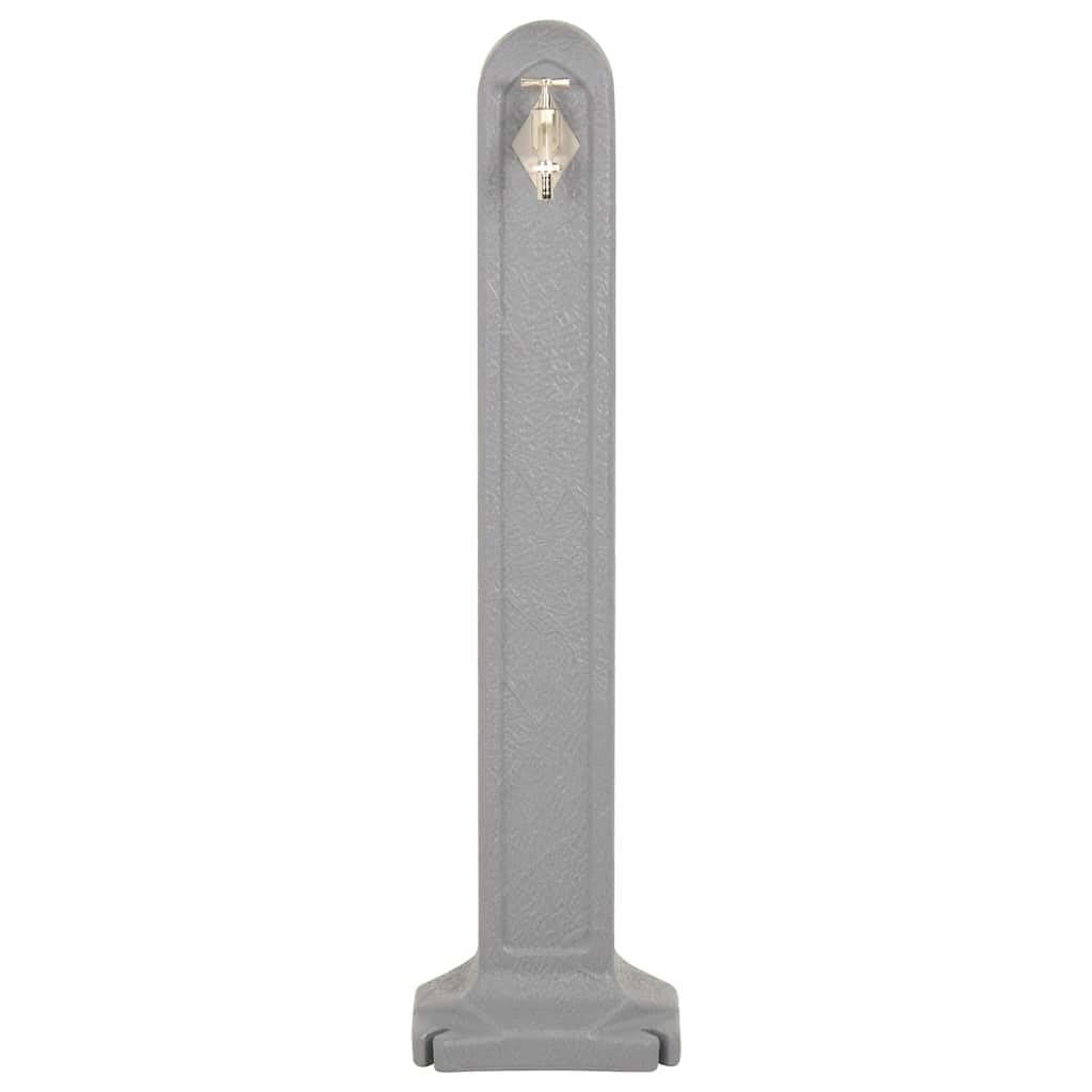vidaXL Cisterna de Jardín con Grifo Patio Exterior Fuente Columna de Agua Conectar Mangueras Regar Plantas Flores Aspecto de Piedra Gris Claro