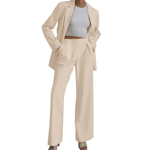 Leaomuny Tailleur Donna Elegante Curvy Matrimonio Blazer Cerimonia Oversize Completo