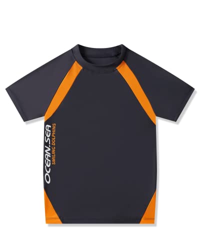 Image of Boys Swimsuits UPF50+UV Swimwear Set Two Piece Rash Guard with Hat for Kids 4-14 Years