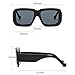 Square Sunglasses For Women Men Trendy Fashion Rectangle UV Protection Retro Vintage (Brown)