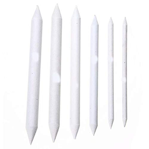 6pcs Estompe en Papier Dessin Crayon Estompeur Tortillions Blending Stump Croquis Stylos Alliant