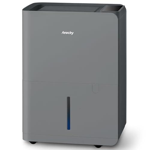 Deshumidificador Max 25L/d, AEOCKY Tamaño de la habitación aprox. 200 m³ (50 m²), deshumidificador inteligente con compresor y manguera de drenaje, ideal para secar la ropa, dormitorio, baño y sótano