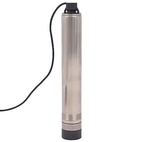 vidaXL Tiefbrunnenpumpe Tauchpumpe Brunnenpumpe Rohrpumpe Pumpe Gartenpumpe Wasserpumpe Schraubenpumpe 60m 900W 6 Bar 4500 l/h Edelstahl