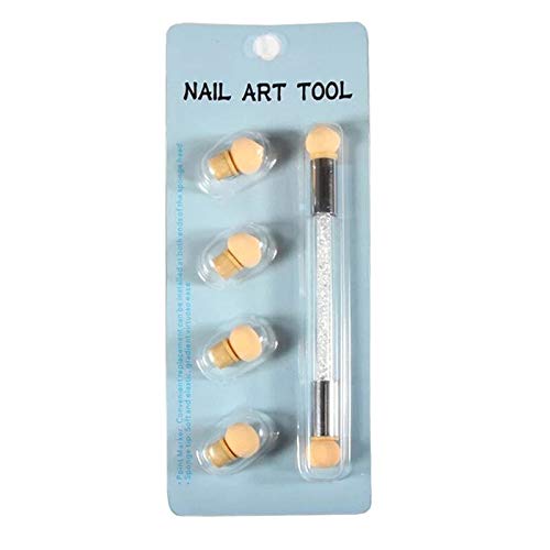 Nail Brushes Nail Art Sponge Brushes Glitter Powder Gel Polish Painting Gradient Pen for Nail Design Decoration Manicure Tools - (Color: BBTNSET-White)