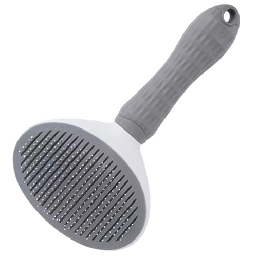 Image of Cat Self Cleaning Brush, Pet Grooming Brush for Cats and Dogs, Easy Clean for Long or Short Haired Cats, Gray