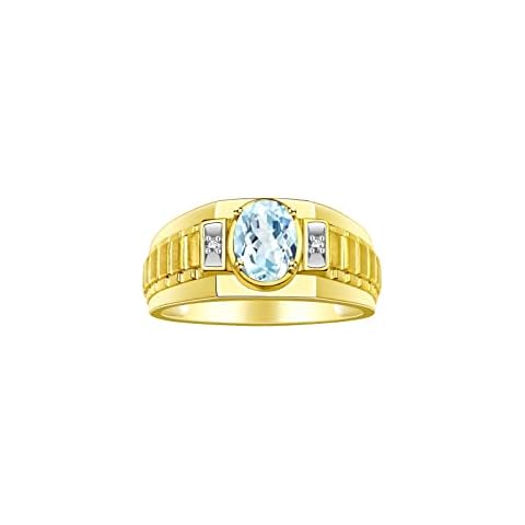 RYLOS 14K Gold Aquamarine Gemstone Ring Cover