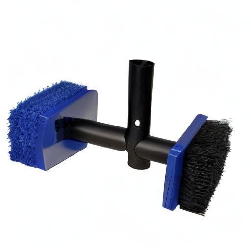 Image of Pool Tile Brush Scrubber 2-in-1 Scrub and Scour Waterline Tile Scale Cleaner - Easily Clean Swimming Pool Tiles Flip Brush