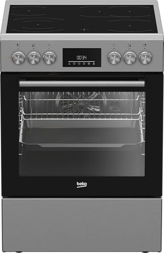 Beko FBM67320XS freistehender Herd, 60 cm Backofen, 72 l Volumen, Dampfreinigung SteamShine, 8 Heizarten, Multifunktionsofen, Edelstahl