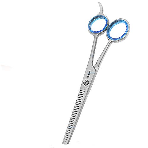 YNR Hairdressing scissor Hair Scissor for Professional Hairdressers 6 Inch length and Stainless Steel Hair Cutting Shears with Leather Pouch - For Salon Barbers, Men, Women, Adults (Thinning 5.5