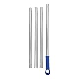 TIKODIDA Broom Handle Replacement Grip with Threaded End 137cm Long Metal Broom Stick Accessory and Mop Handle...