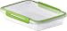 Produktbild Rotho Memory rechteckige Frischhaltedose 0,9l mit Deckel, Kunststoff (PP) BPA-frei, transparent/grün, 0,9l (23,0 x 16,0 x 4,7 cm)