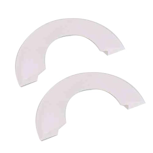 DSWZLQDXB 2pcs Cabinet Knobs ABS Plastic Glass Door Handle Half Moon Barn Shed Garage Door Handles self-Adhesive Sliding Gate Pulls Kitchen Bar Levers Cupboard Handle semi-Circular (White)