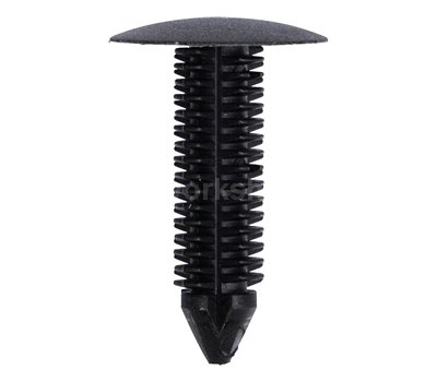 Trim Buttons Fir Tree Long Stem Black Head Diameter x Height 18 x 28 mm Pack of 50 Body + Trim Fixings
